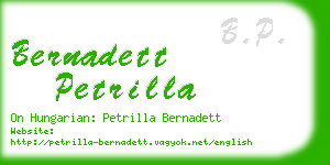 bernadett petrilla business card